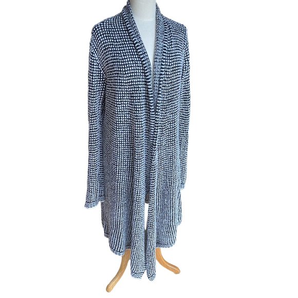 Joseph A. Longline Duster Striped Eyelash Grannycore Slouchy Knit Cardigan-M - Picture 13 of 13